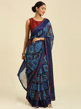 Laxmipati 7531 Poly Georgette Navy Blue Saree