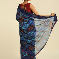 Laxmipati 7531 Poly Georgette Navy Blue Saree