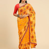 Laxmipati 7532 Poly Georgette Mustard Saree