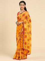 Laxmipati 7532 Poly Georgette Mustard Saree