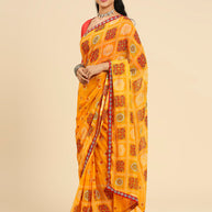 Laxmipati 7532 Poly Georgette Mustard Saree