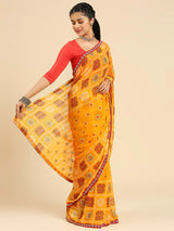 Laxmipati 7532 Poly Georgette Mustard Saree