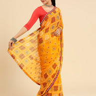 Laxmipati 7532 Poly Georgette Mustard Saree