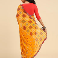 Laxmipati 7532 Poly Georgette Mustard Saree