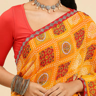 Laxmipati 7532 Poly Georgette Mustard Saree