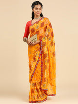 Laxmipati 7532 Poly Georgette Mustard Saree