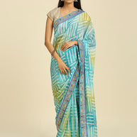 Laxmipati 7541 Poly Chiffon Sea Green Saree