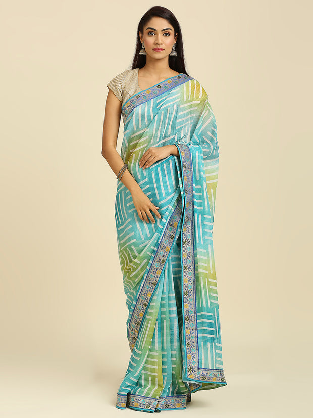 Laxmipati 7541 Poly Chiffon Sea Green Saree