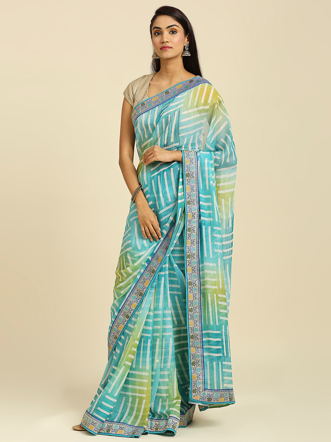 Laxmipati 7541 Poly Chiffon Sea Green Saree