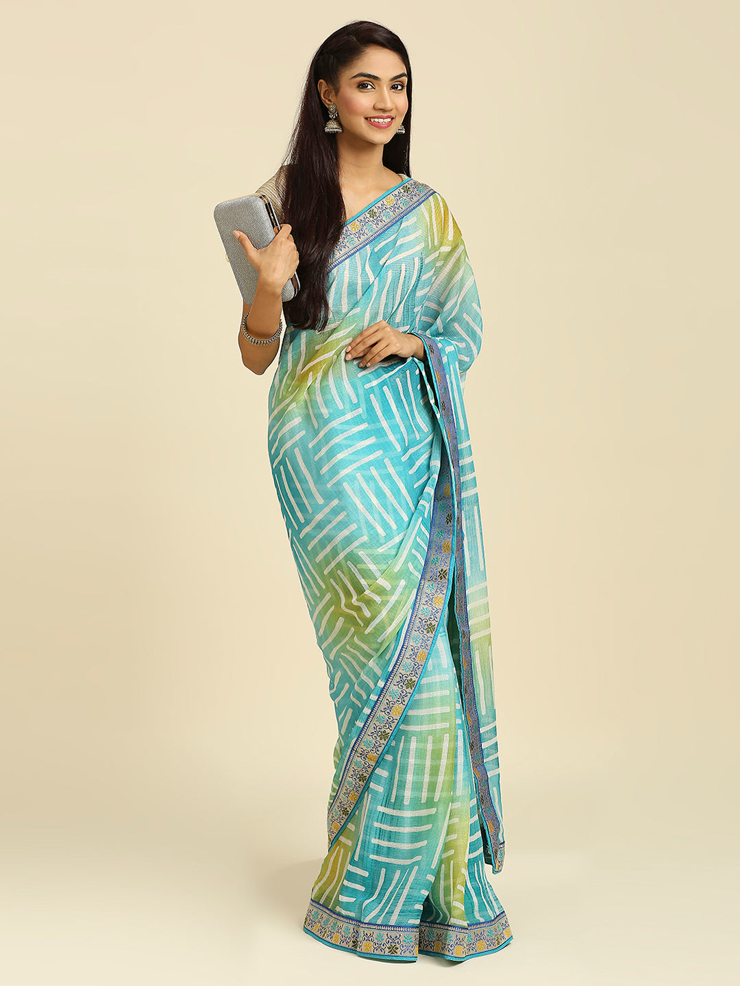 Laxmipati 7541 Poly Chiffon Sea Green Saree