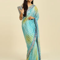 Laxmipati 7541 Poly Chiffon Sea Green Saree