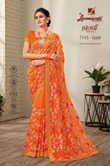 Laxmipati Bulbul 7745 Chiffon Orange Saree