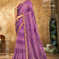 Laxmipati Bulbul 7748 Chiffon Purple Saree