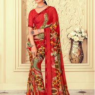 Laxmipati Rachna 7779 Georgette Red Saree