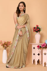 Laxmipati 7794 Satin Chiffon Chikoo Sarees