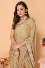 Laxmipati 7794 Satin Chiffon Chikoo Sarees