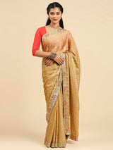 Laxmipati 7794 Satin Chiffon Chikoo Sarees