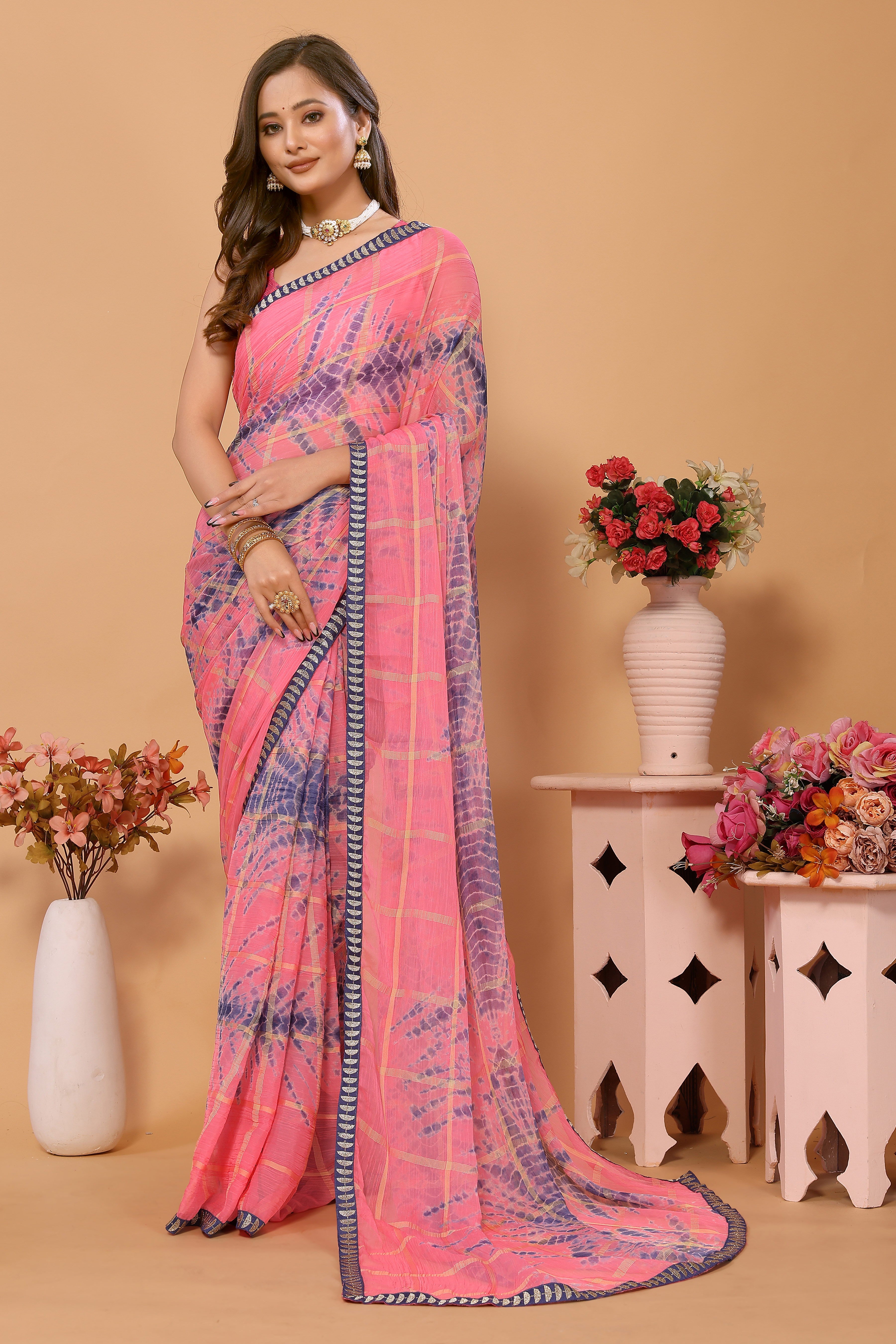 Laxmipati 7877 Poly Chiffon Multicolor Saree