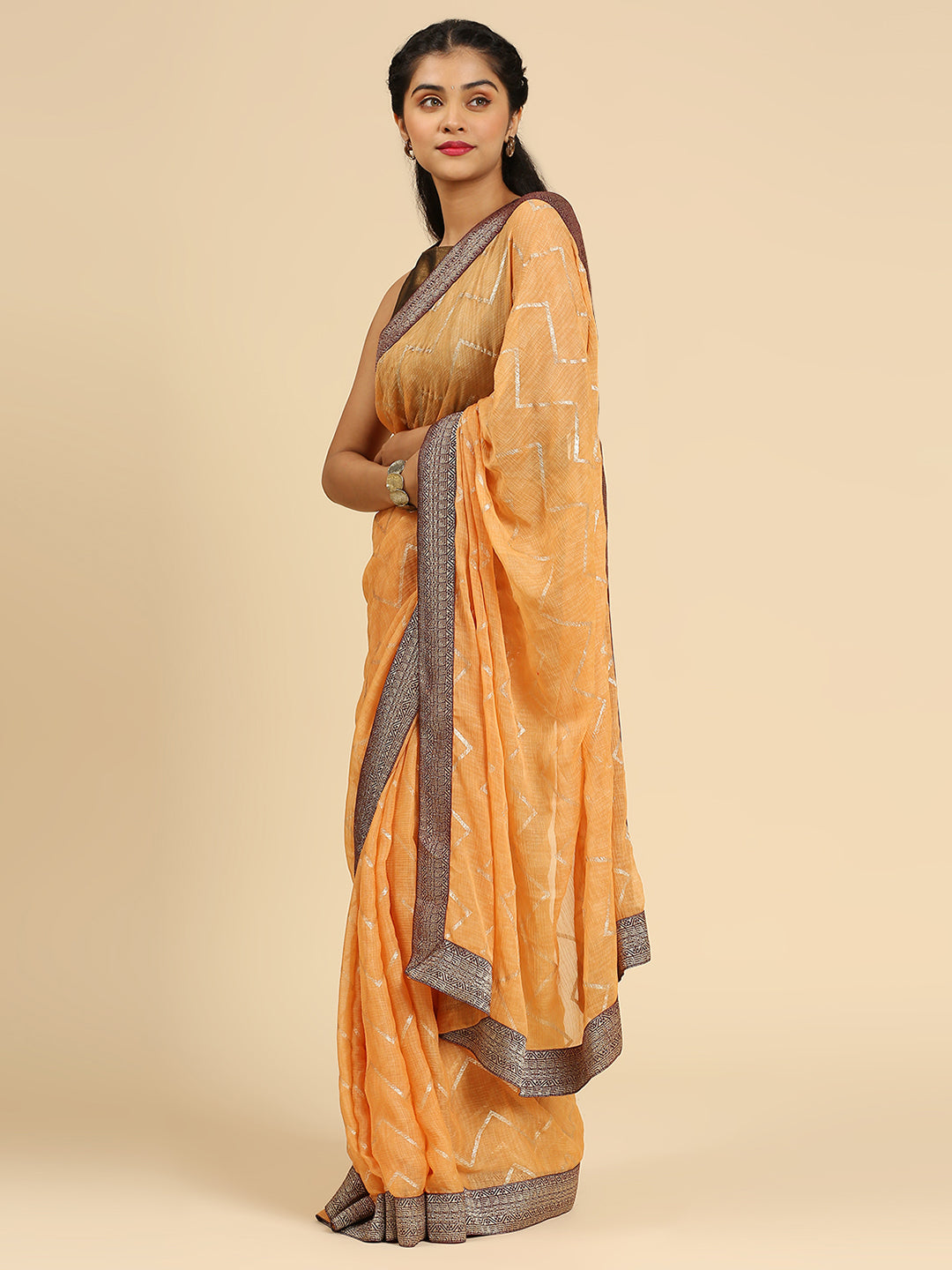 Orange Sarees: Buy Orange Saree Blouse Online for Women