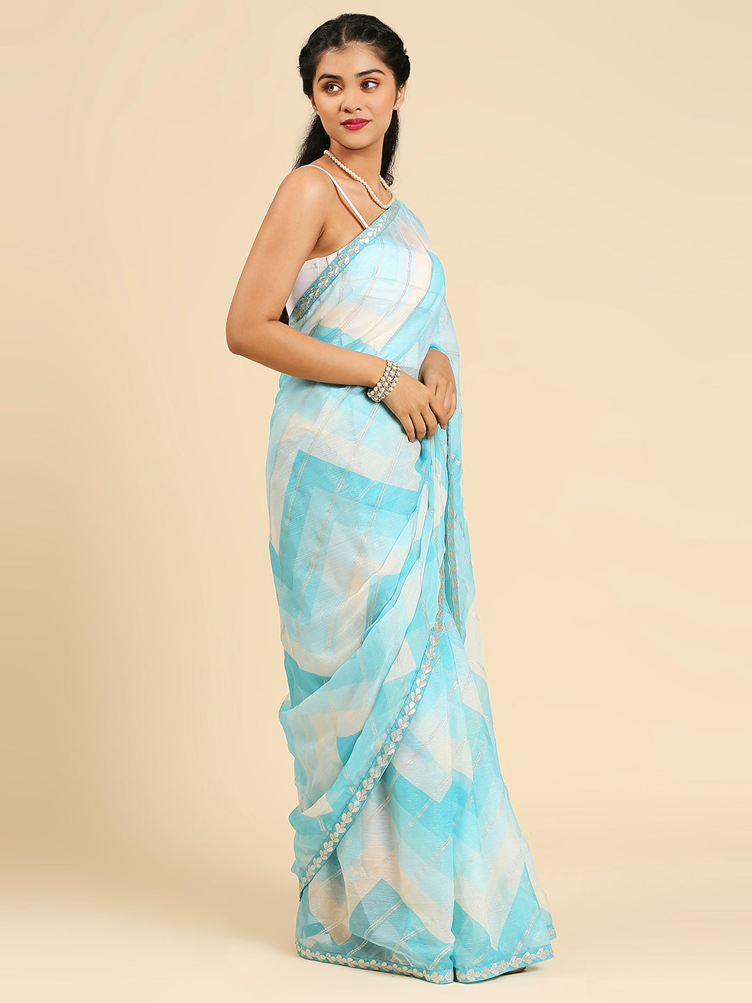 Laxmipati 7912 Chiffon Sky Blue Sarees