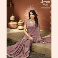 KIKOI 7970 Silk Chiffon Cadbury Saree