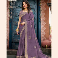KIKOI 7972 Silk Chiffon Wine Saree
