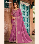 KIKOI 7978 Silk Chiffon Gajari Saree