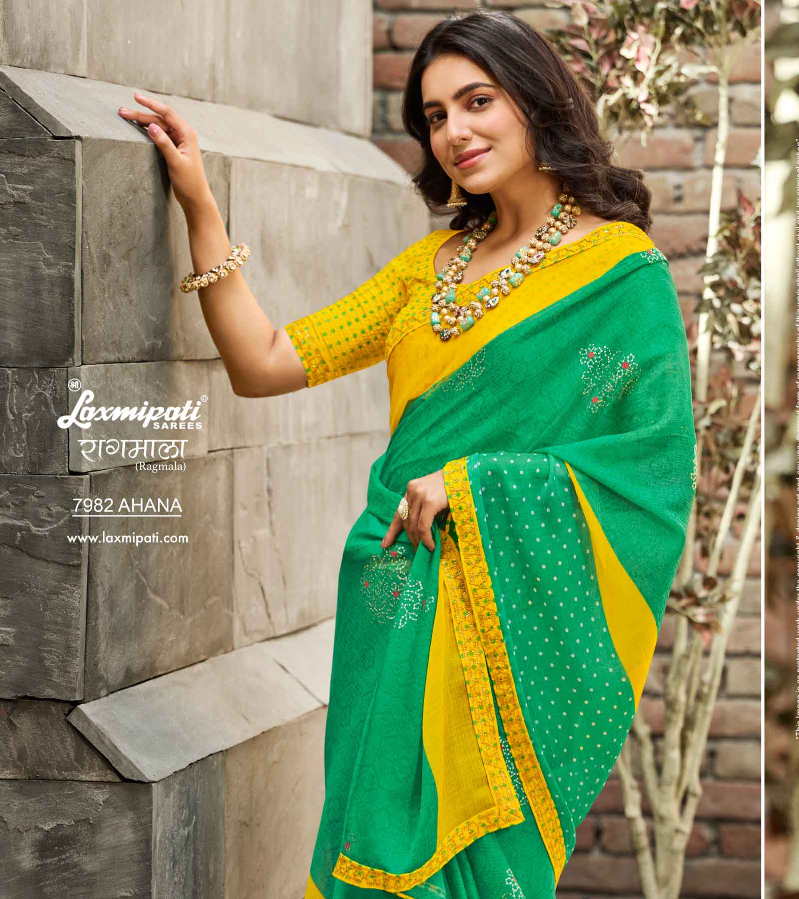 Laxmipati RAGMALA 7982 Chiffon Green Saree