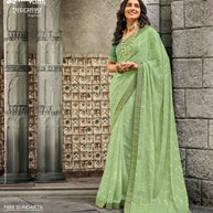 Laxmipati RAGMALA 7988 Chiffon Pista Green Saree