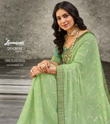 Laxmipati RAGMALA 7988 Chiffon Pista Green Saree