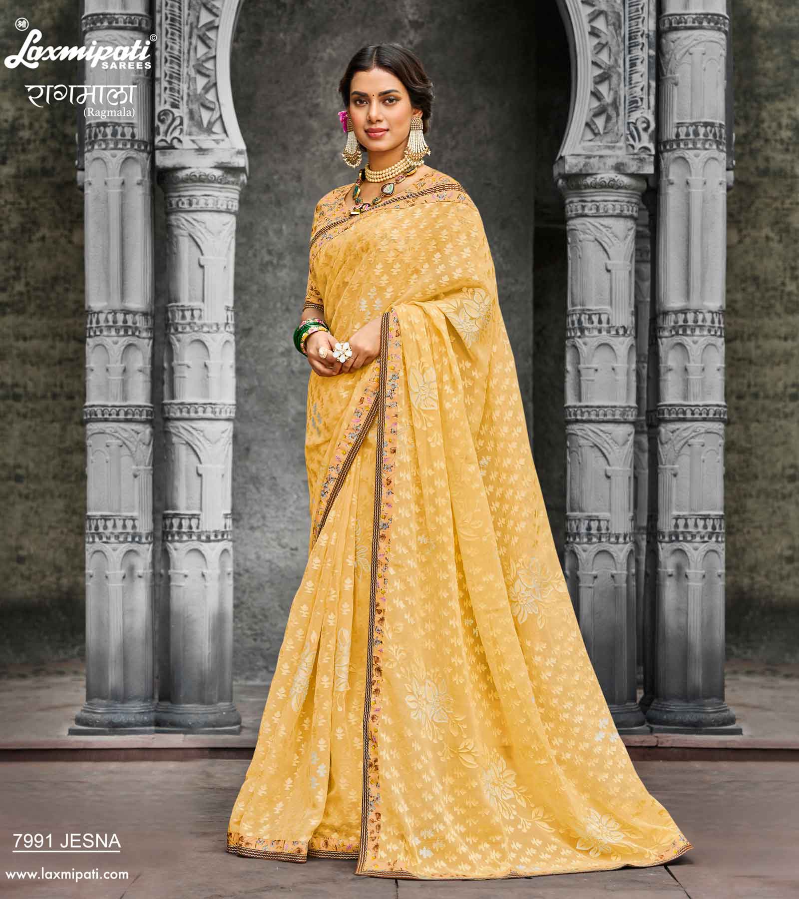 Laxmipati RAGMALA 7991 Brasso Lemon Saree