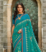 Laxmipati RAGMALA 7993 Chiffon Firozi Saree