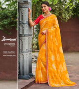 Laxmipati RAGMALA 7995 Chiffon Checks Gold Saree