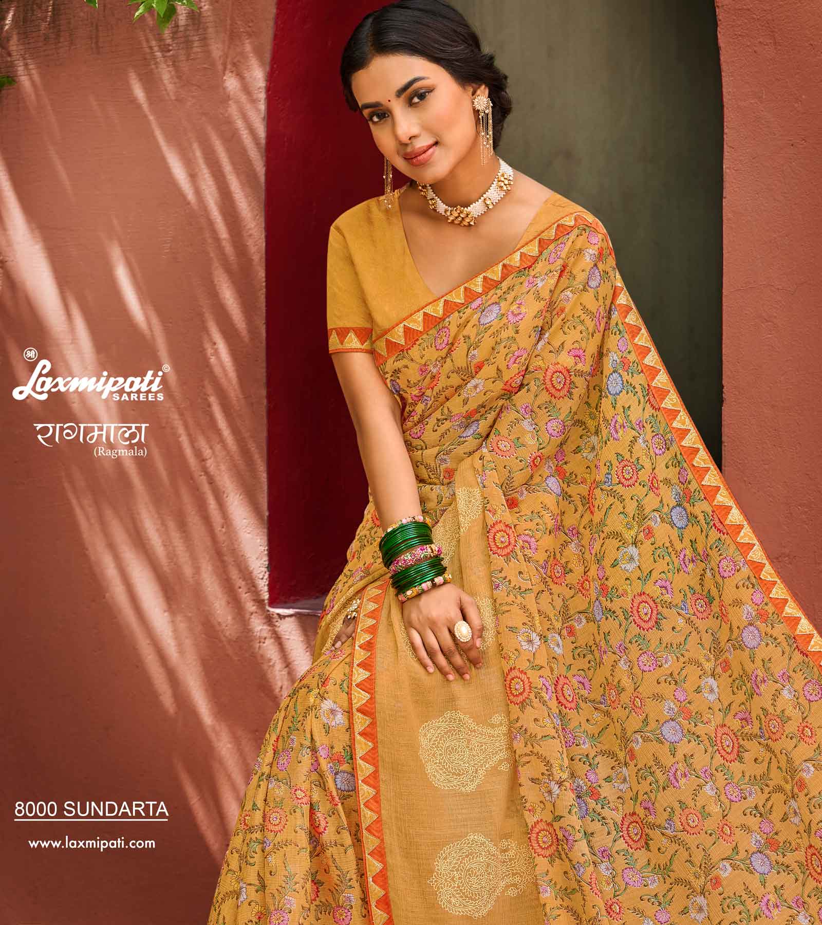 Laxmipati RAGMALA 8000 Chiffon Multicolor Saree