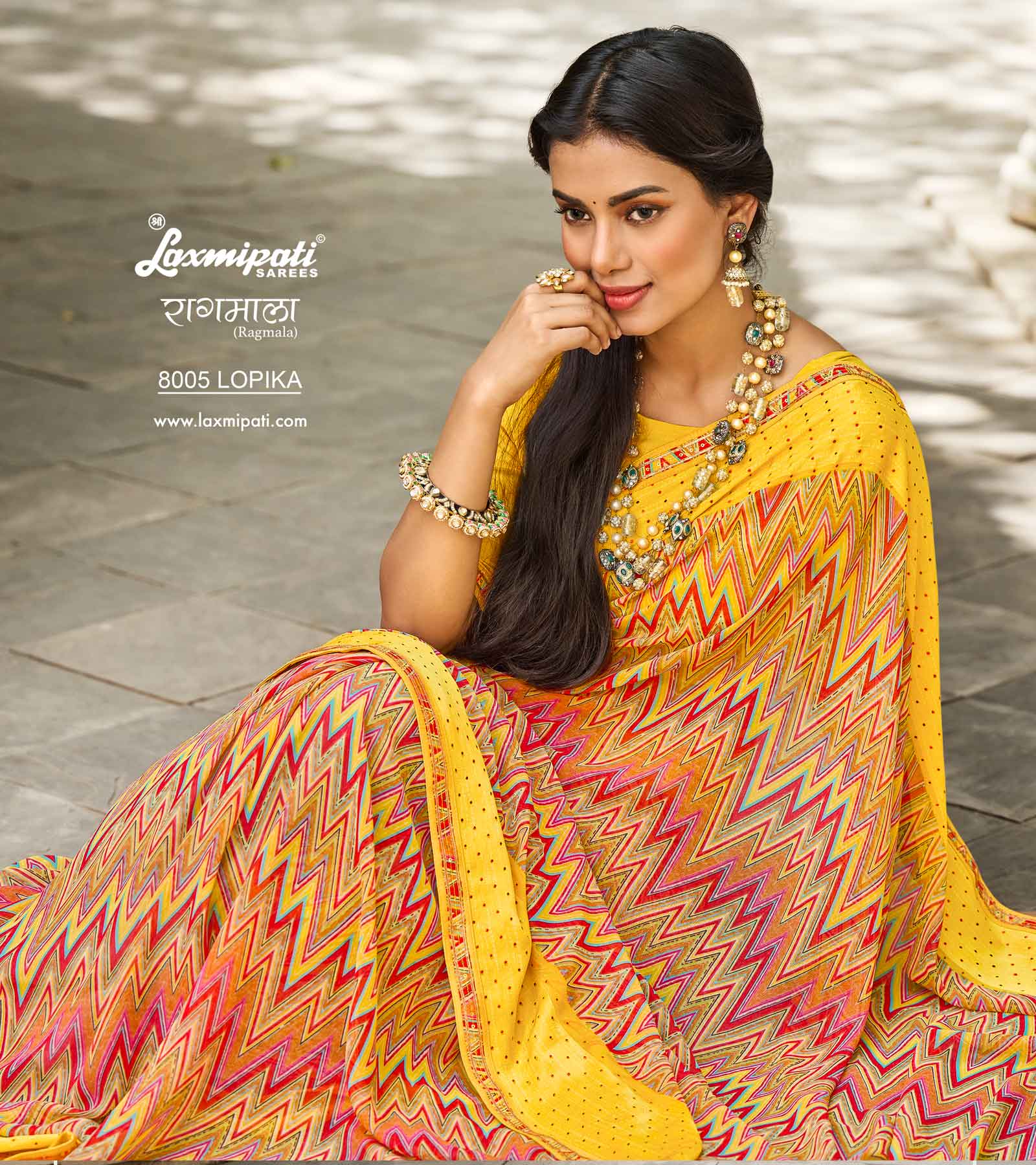 Laxmipati RAGMALA 8005 Georgette With Viscose Border  Multicolor Saree