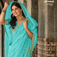 Laxmipati RAGMALA 8007 Brasso Sky Blue Saree
