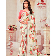 Laxmipati Gujariya 8021 Georgette Multicolor Saree