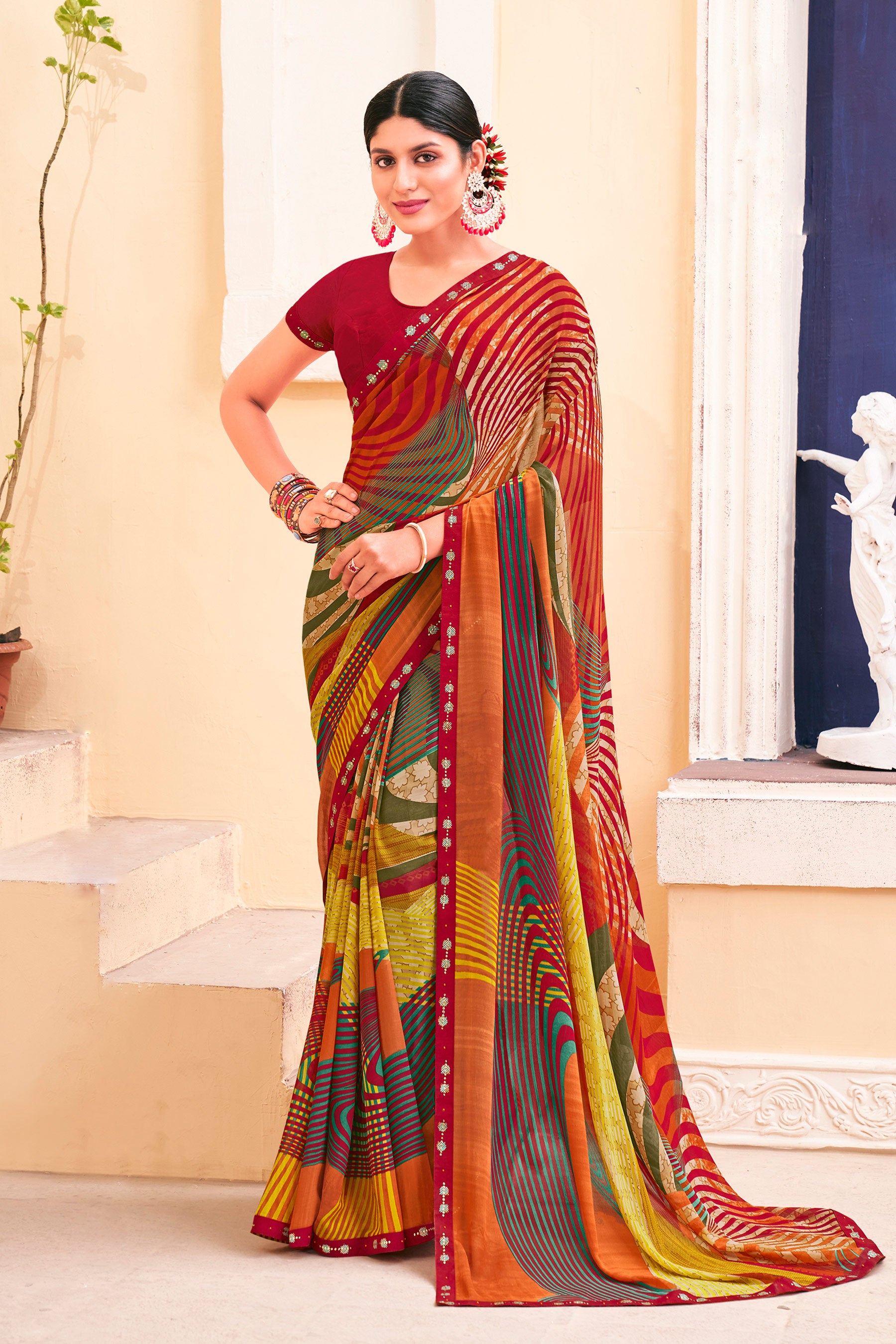 Laxmipati Rachna 8026 Georgette Multicolor Saree