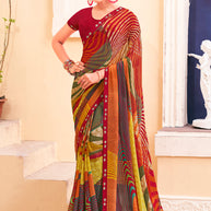 Laxmipati Rachna 8026 Georgette Multicolor Saree
