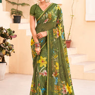 Laxmipati Rachna 8027 Georgette Green Saree