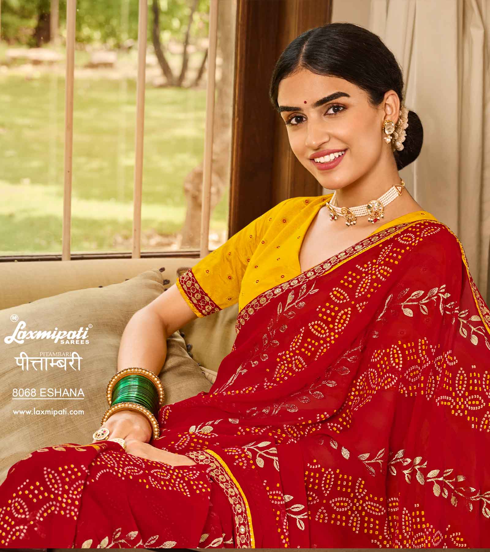 Laxmipati PITAMBARI 8068 Georgette Red Saree