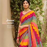 Laxmipati PITAMBARI 8071 Sparkle Chiffon Multicolor Saree