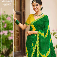 Laxmipati PITAMBARI 8072 Chiffon Green Saree