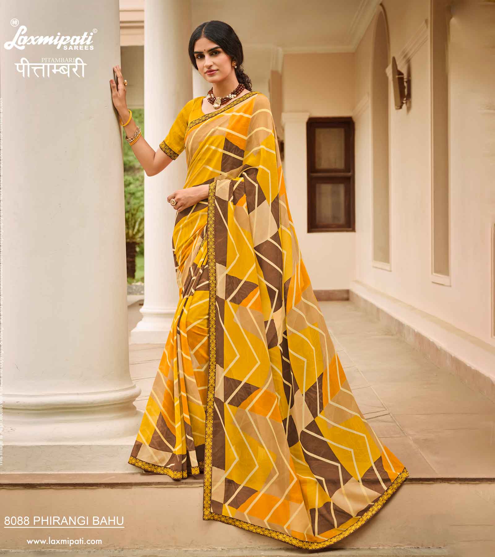 Laxmipati PITAMBARI 8088 Georgette Gold Saree