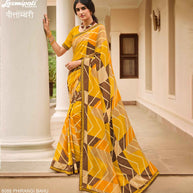 Laxmipati PITAMBARI 8088 Georgette Gold Saree
