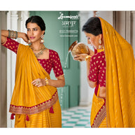 Laxmipati Amchoor 8121 Marble Silk Gold Saree