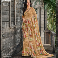 Laxmipati Amchoor 8125 Georgette pattern Chikoo Saree