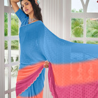 Laxmipati Amchoor 8129 Georgette Butti Multicolor Saree