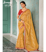 Laxmipati Amchoor 8132 Tissue Organza Mustard Saree