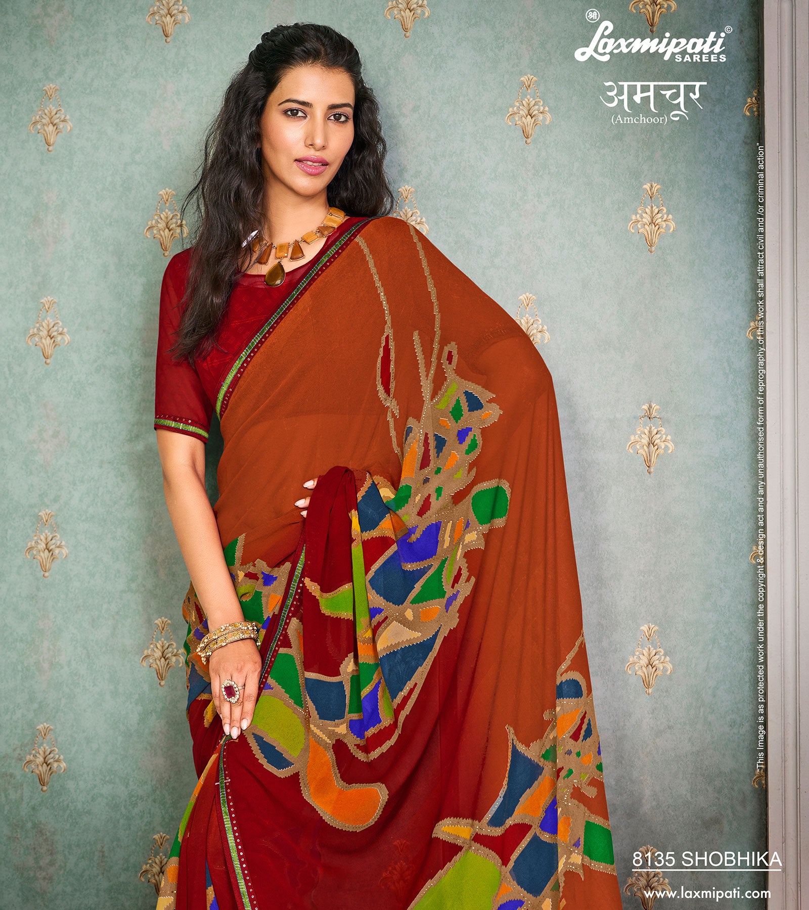 Laxmipati Amchoor 8135 Georgette Multicolor Saree